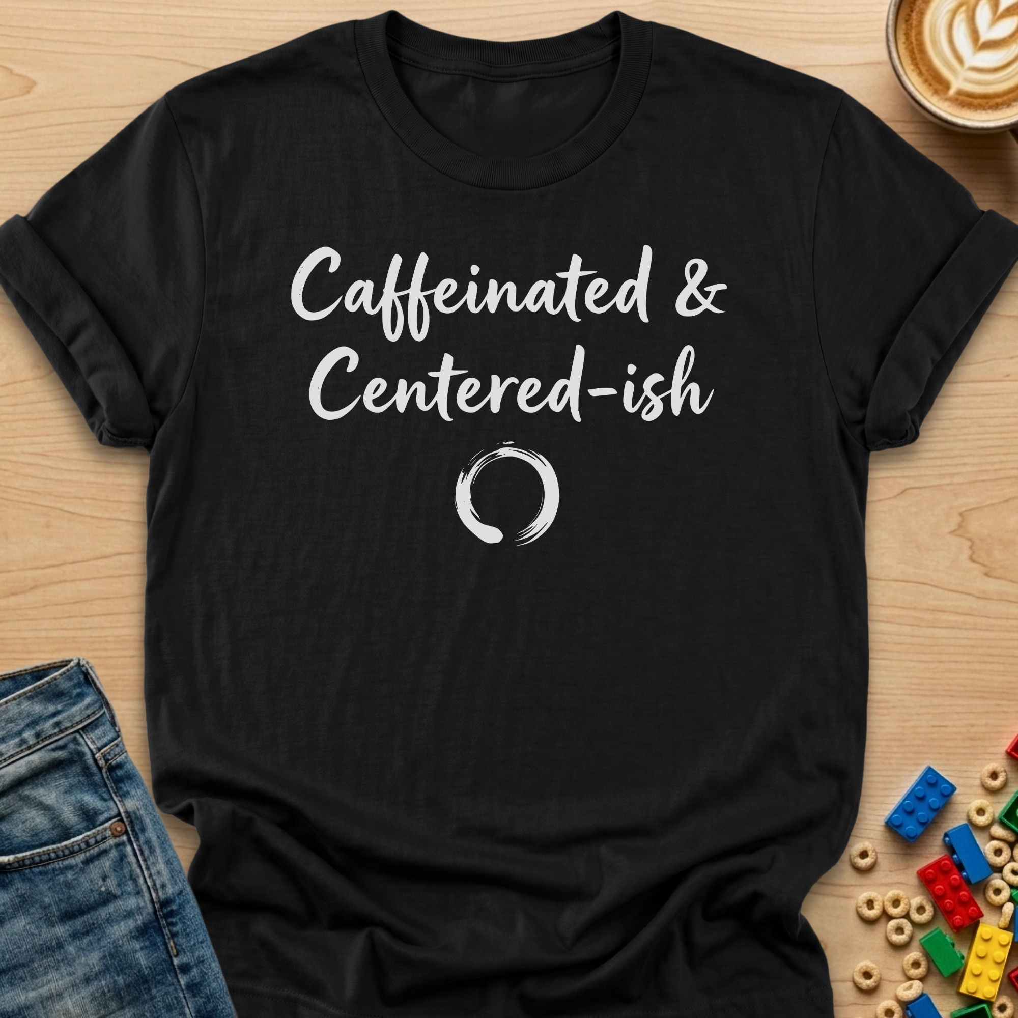 Caffeinated & Centered-ish Ring T-shirt