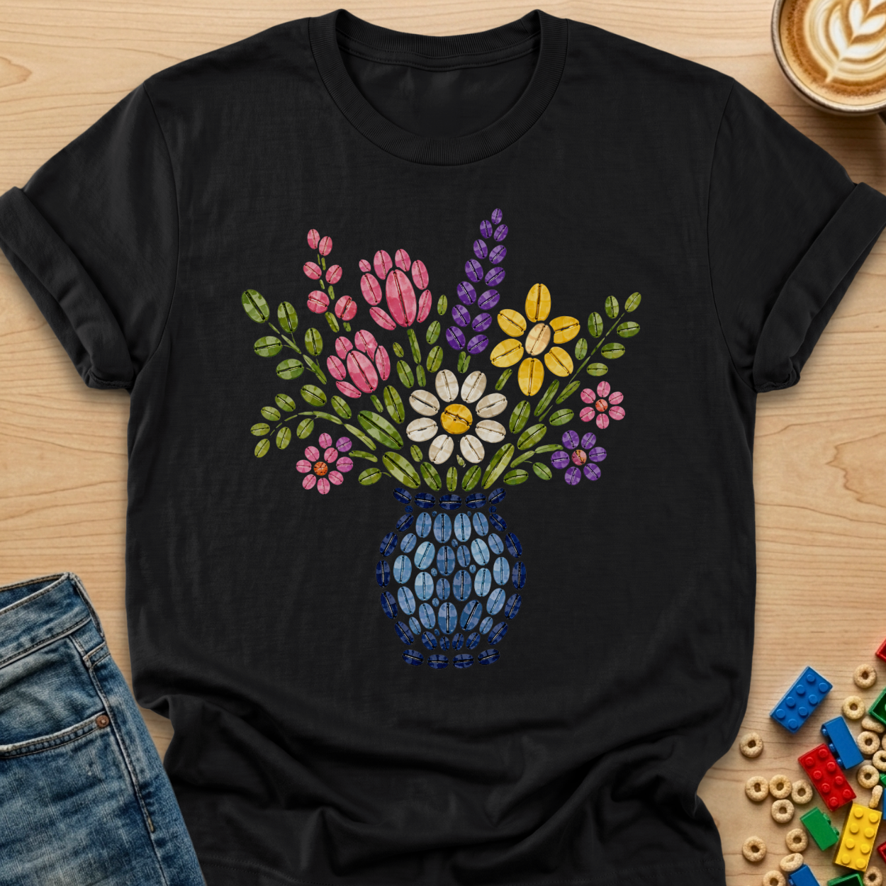 Coffee Bean Spring Bouquet Vase T-shirt