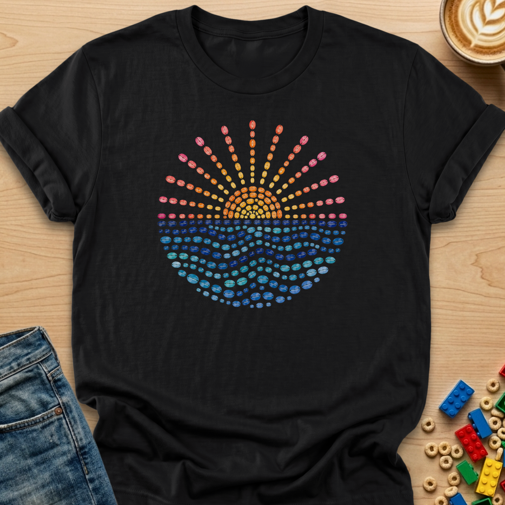 Coffee Bean Ocean Sunrise T-shirt