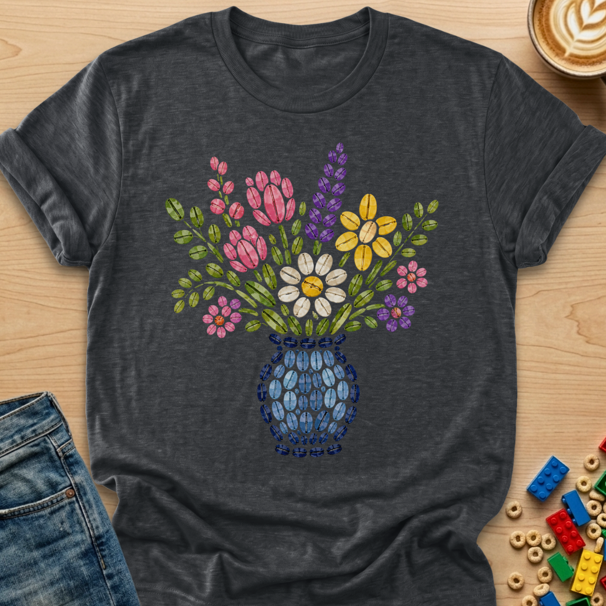 Coffee Bean Spring Bouquet Vase T-shirt