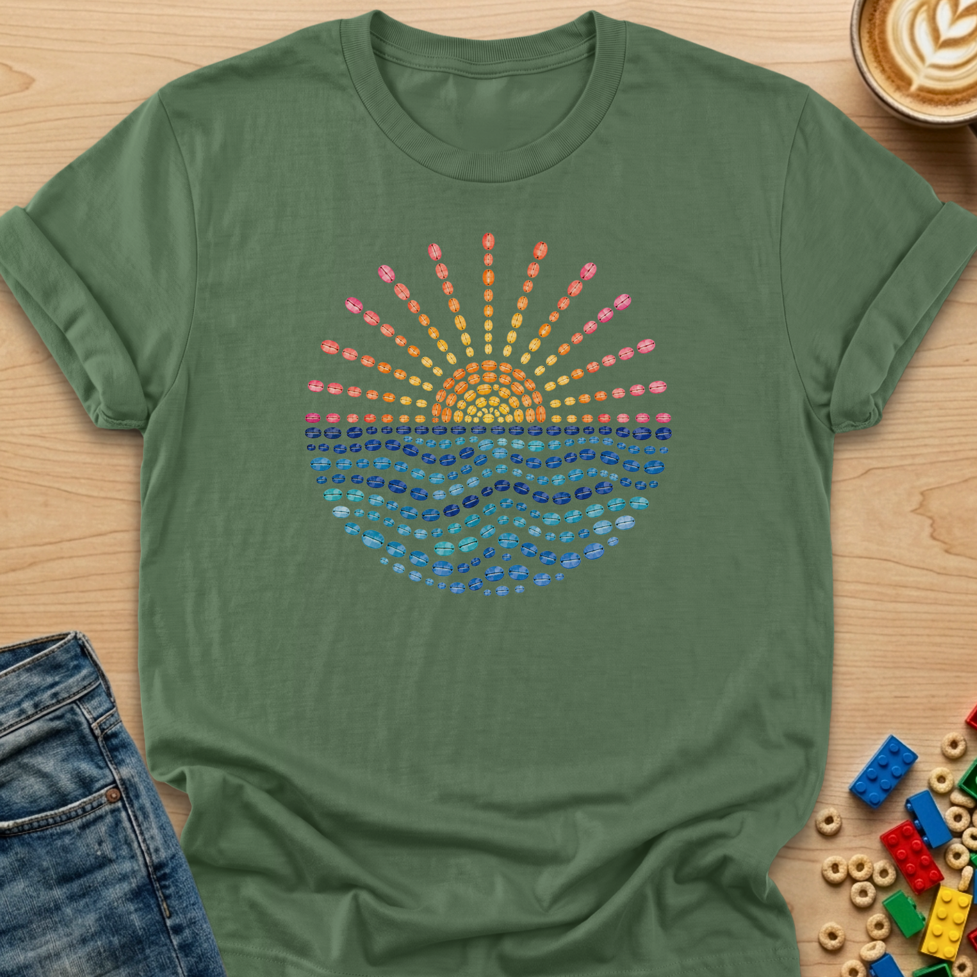 Coffee Bean Ocean Sunrise T-shirt