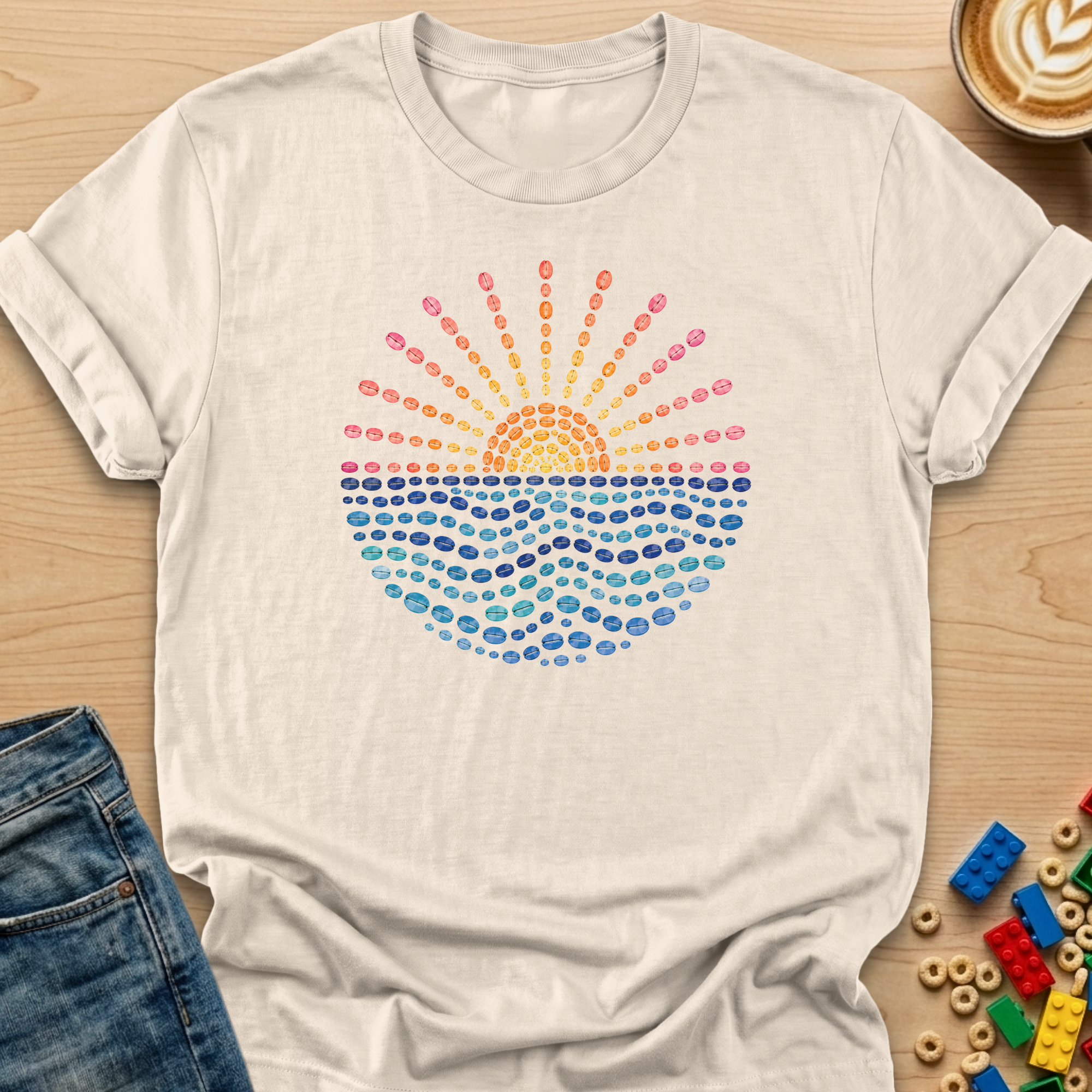 Coffee Bean Ocean Sunrise T-shirt
