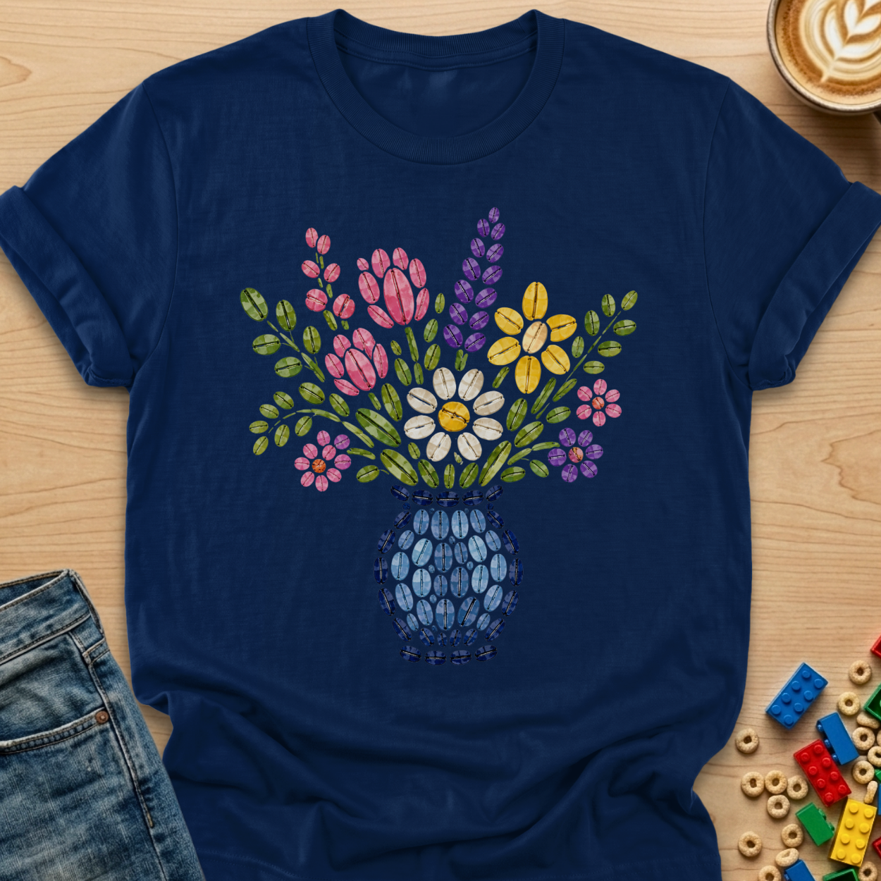 Coffee Bean Spring Bouquet Vase T-shirt
